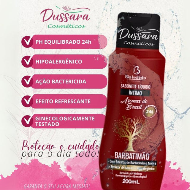 Sabonete Íntimo de Barbatimão 200ml – Alívio Natural para Coceira, Odor e Corrimento Vaginal