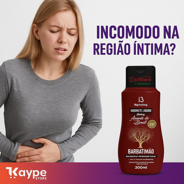 Sabonete Íntimo de Barbatimão 200ml – Alívio Natural para Coceira, Odor e Corrimento Vaginal