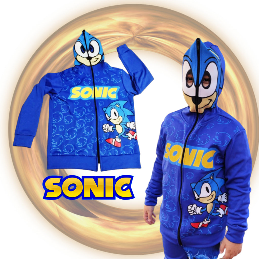 Blusa Moletom infantil do Sonic com capuz - Kaype Store