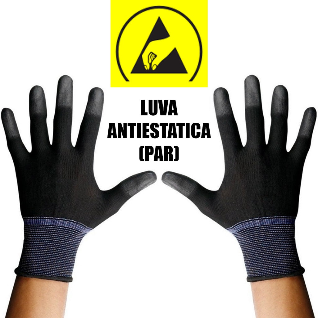 Luva Antiestática de Segurança Top Fit ESD Preta - Kaype Store