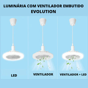 Luminária com Ventilador 2 em 1 com Controle Remoto - VentLuz Led - Kaype Store