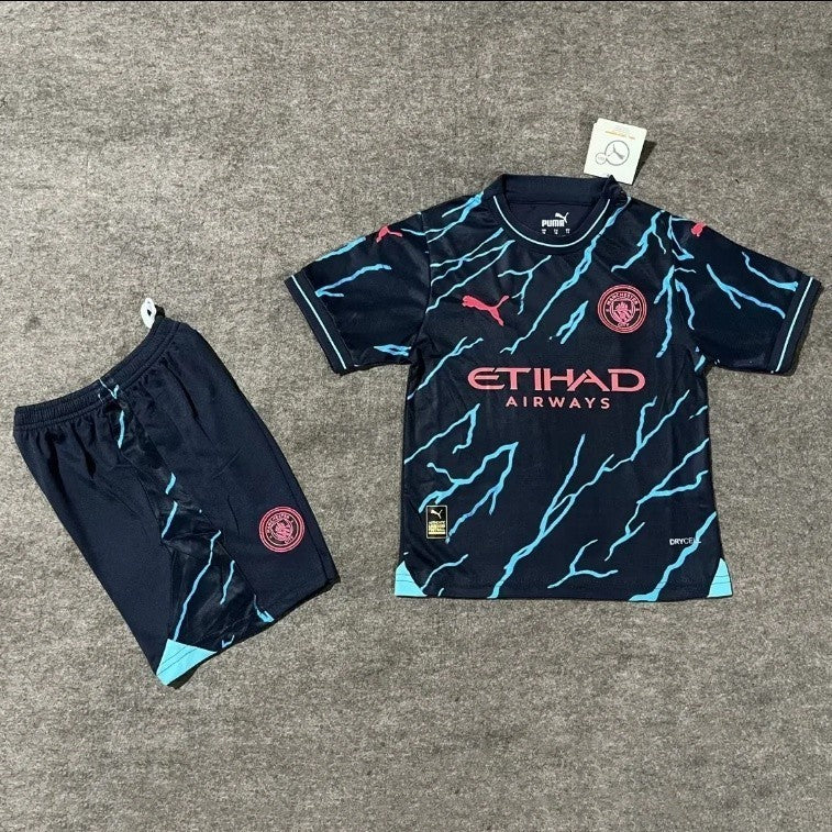 Kit Conjunto Infantil Manchester City 2024 - Camisa + Shorts - Kaype Store