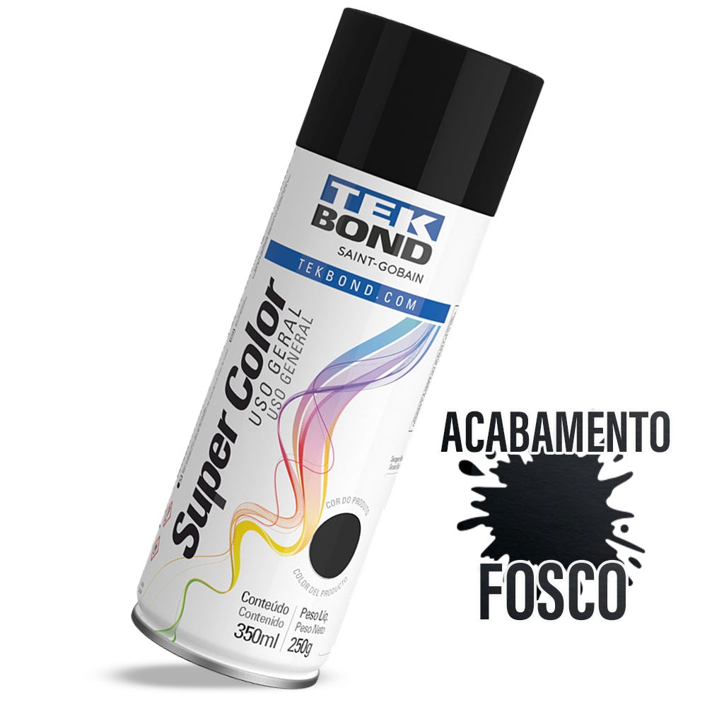 Tinta Spray Preto Fosco Uso Geral Secagem Rápida 350ml - Kaype Store