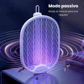Raquete Elétrica Inteligente Buzz 2 em 1 - Com IONS de atração e Led Ultravioleta - Kaype Store