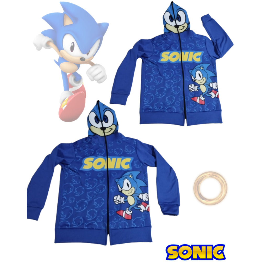 Blusa Moletom infantil do Sonic com capuz - Kaype Store