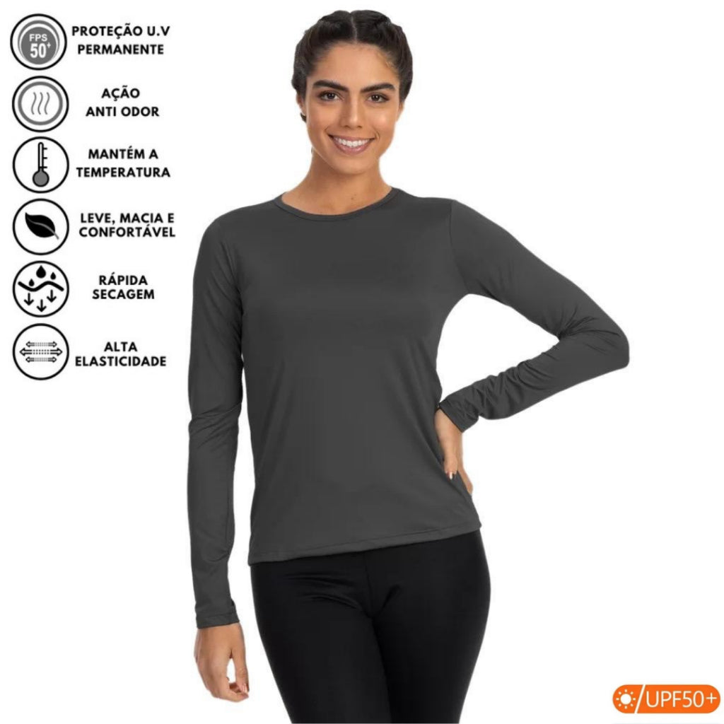 Camiseta Feminina Segunda Pele Térmica com Proteção UV - Kaype Store