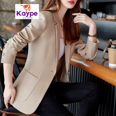 Blazer Frontal Elegante Com Botão Liso Para Mulheres - Kaype Store