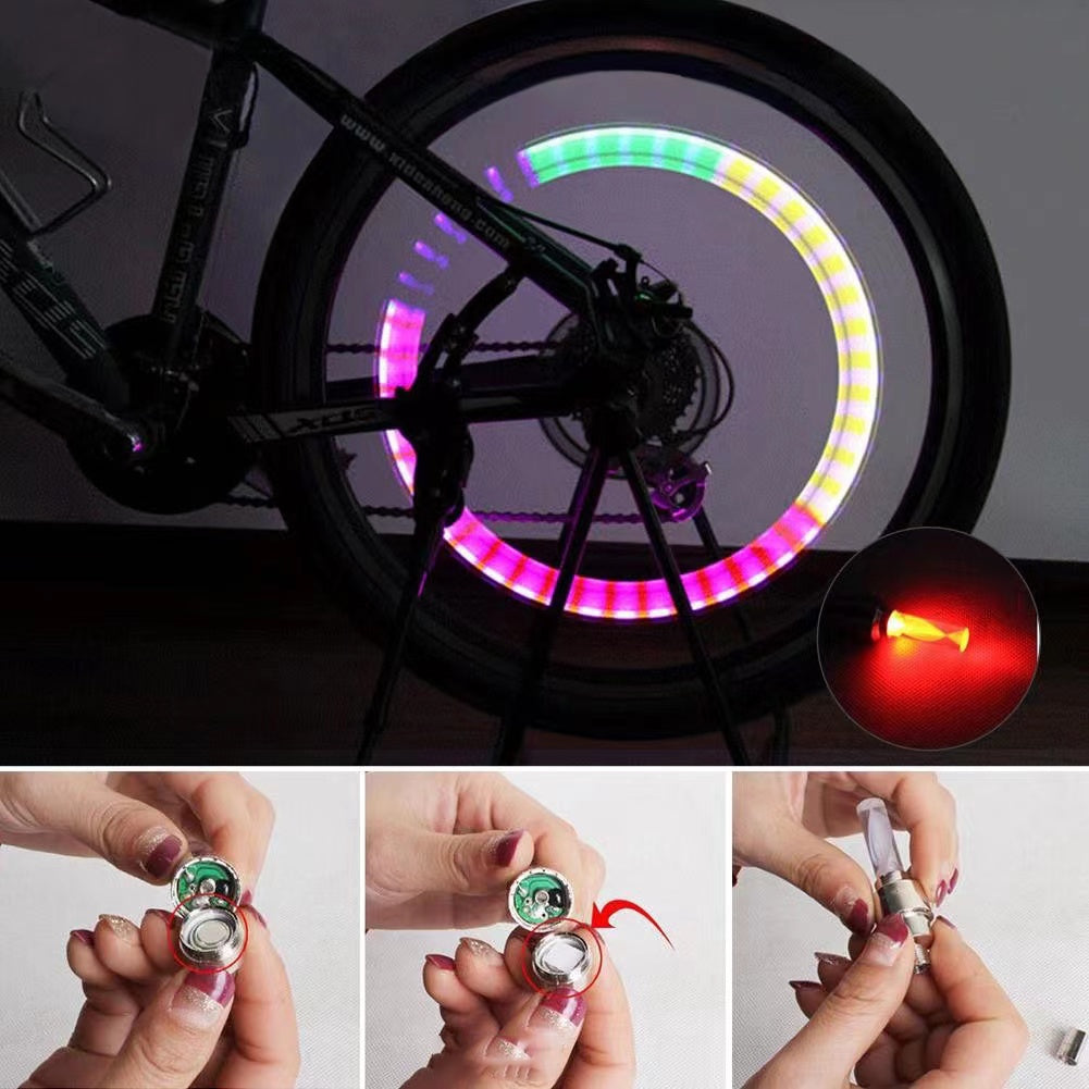 Lâmpada de Pneus LED Colorida Noturna para Bicicleta - Ilumine Seu Caminho com Cores Vibrantes