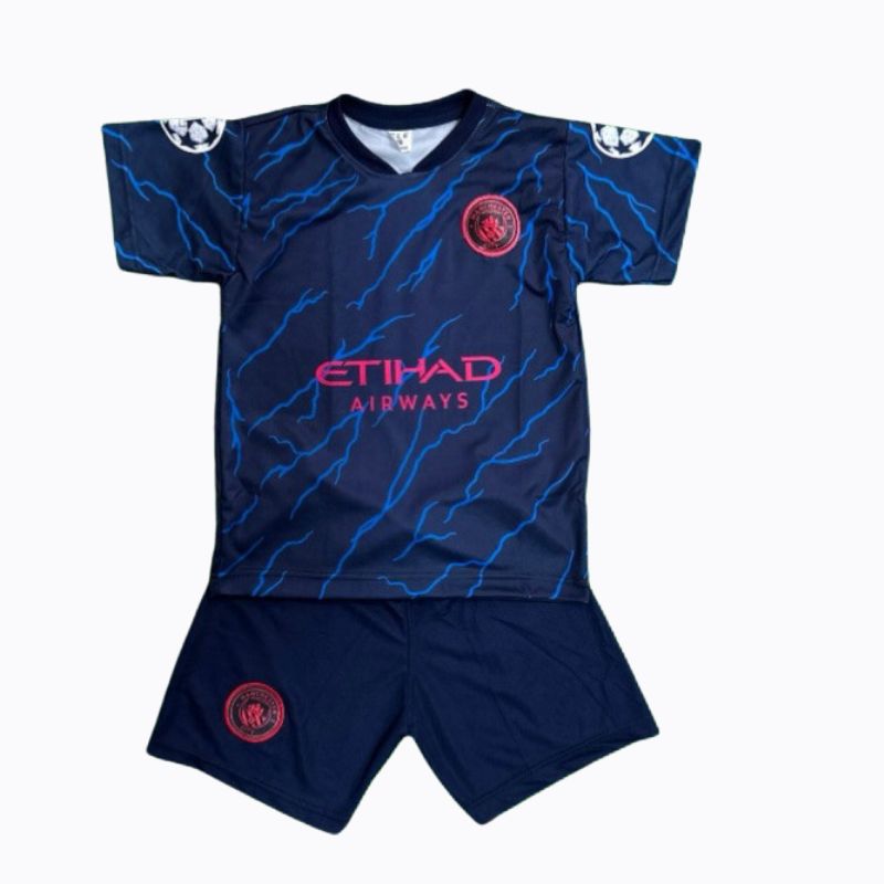 Kit Conjunto Infantil Manchester City 2024 - Camisa + Shorts