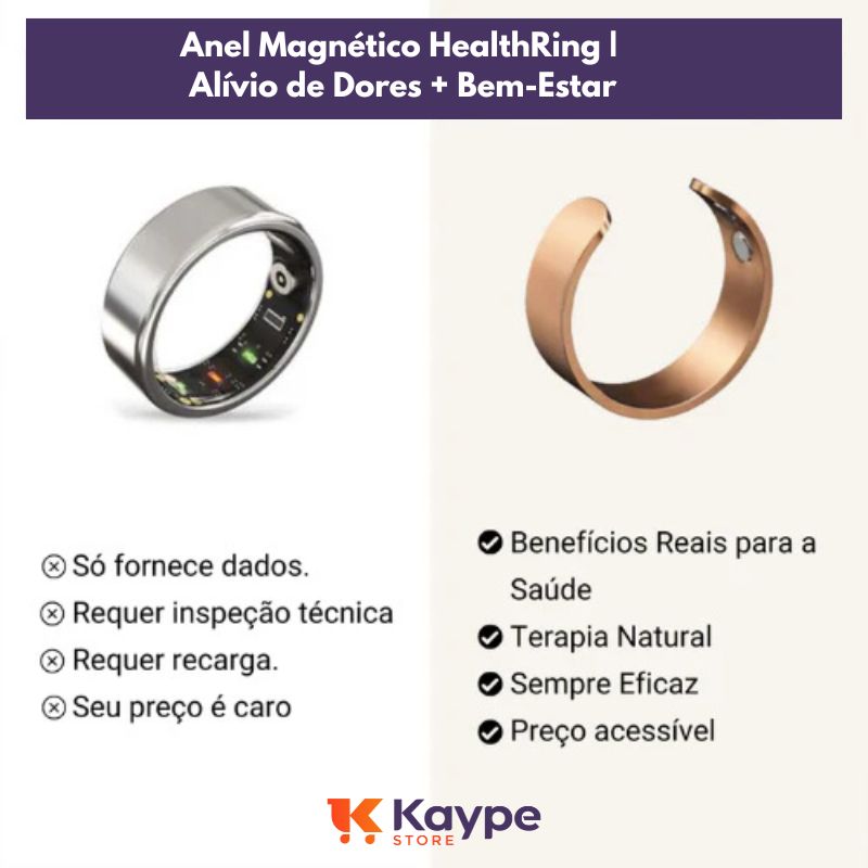 Anel Magnetico HealthRing | Alívio de Dores + Bem-Estar | Kaype Store