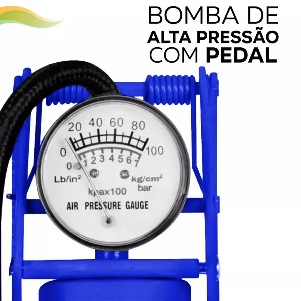 Bomba de Ar Portátil com Pedal para Encher Pneu de Bike e Bola - Kaype Store