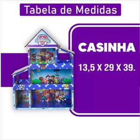 Casa Casinha de Boneca MDF Adesivada - Patrulha Canina - Kaype Store