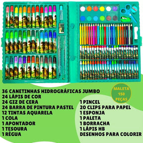 Maleta De Pintura Infantil Estojo 150 Peças Para Colorir - Kaype Store