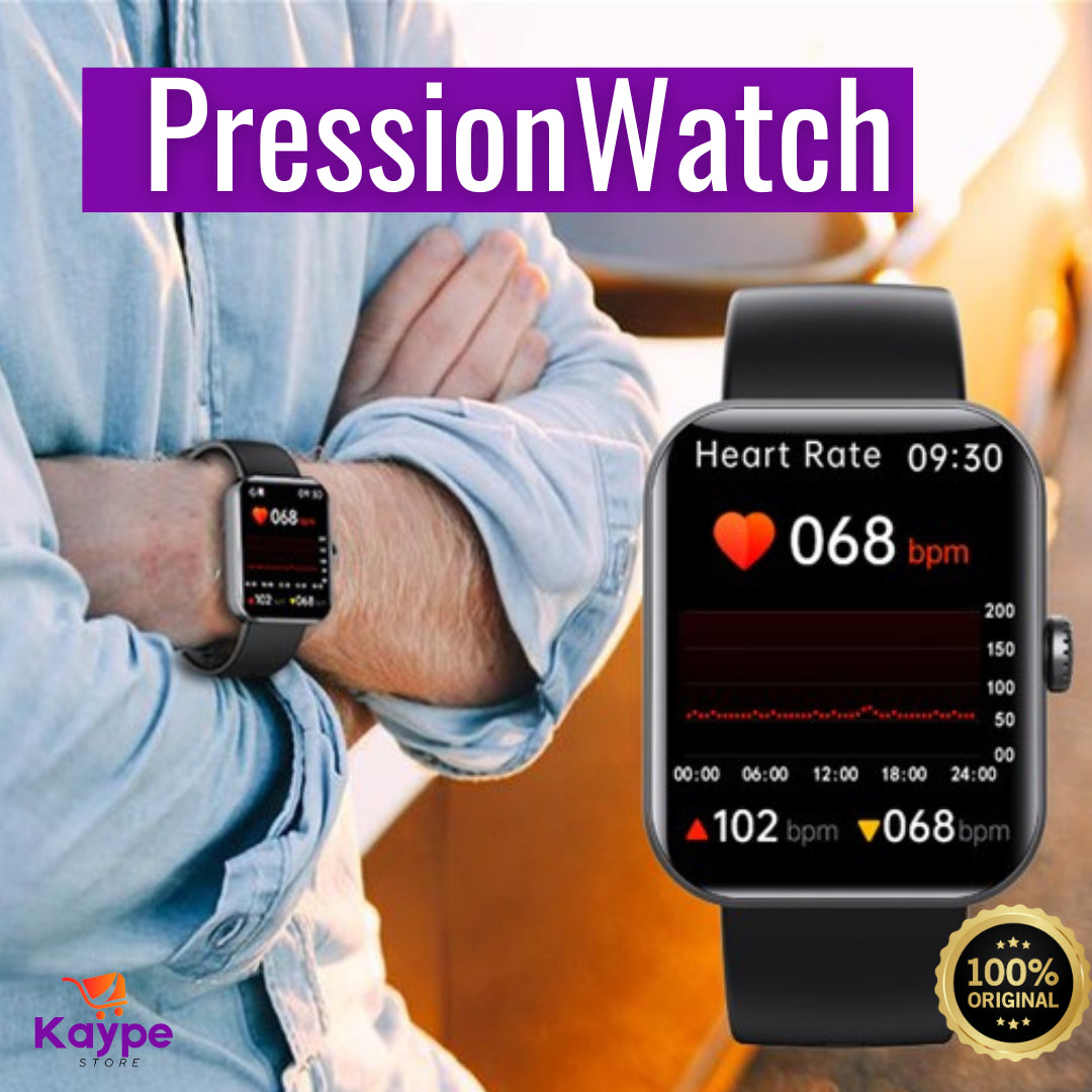PressionWatch Original - Relógio Inteligente com Monitoramento de Pressão Arterial e Monitor de Glicose