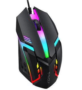 Alfa-usb mouse para gamer, 3200dpi, led rgb, para fio - Kaype Store