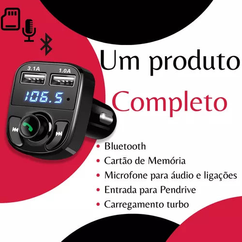 Adaptador Bluetooth Carro Universal Transmissor Carregador - Kaype Store