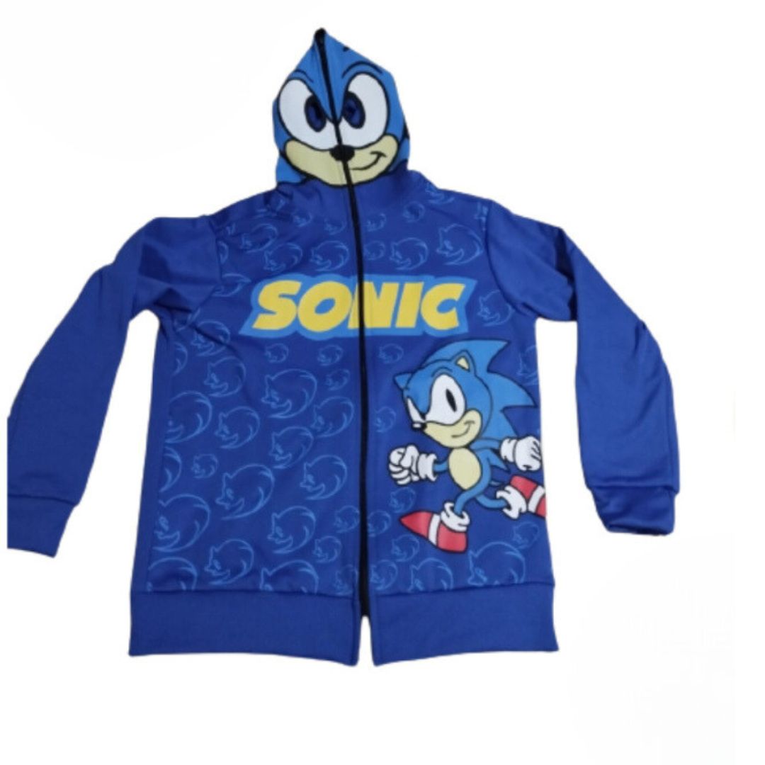 Blusa Moletom infantil do Sonic com capuz