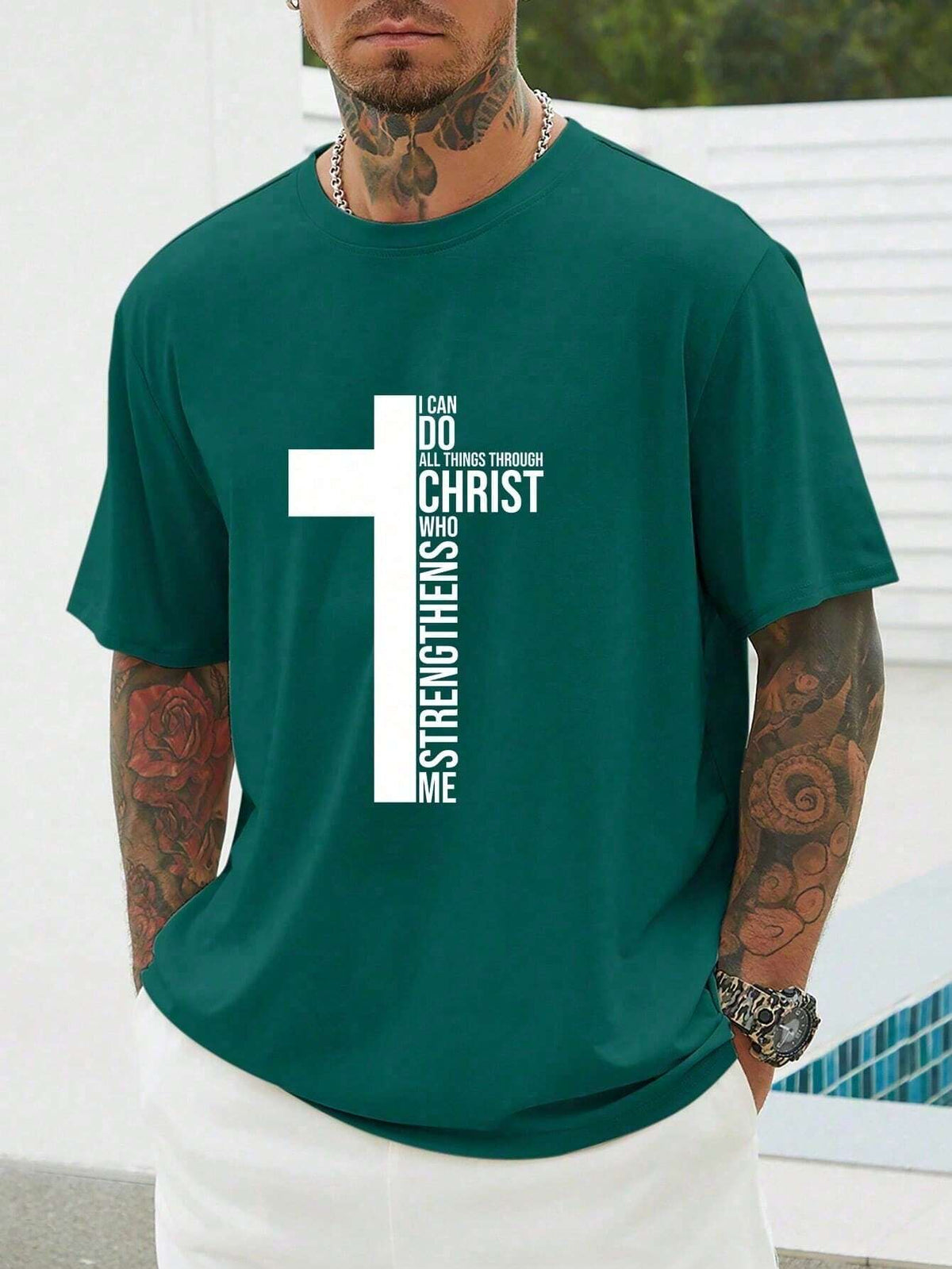 Camiseta Masculina Cruz Religiosa Algodão - Kaype Store
