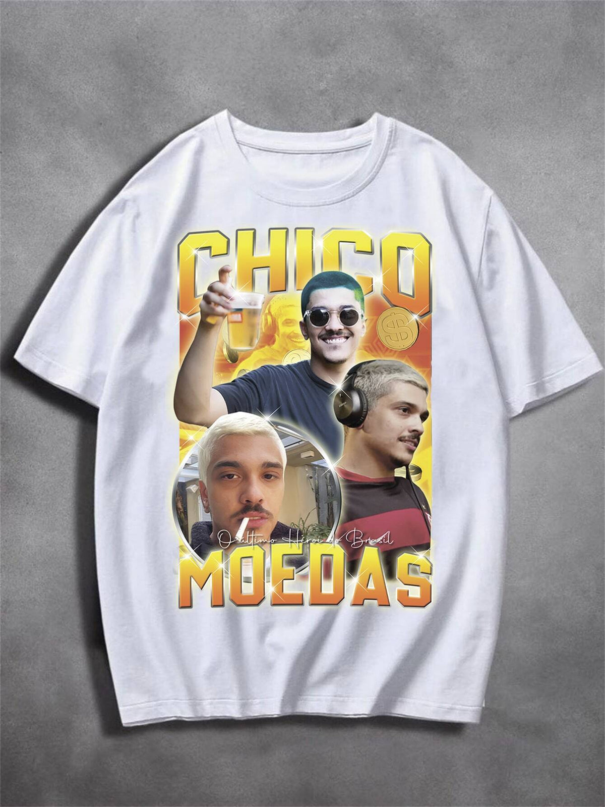 Camiseta Streetwear Chico Moedas Camisa Skatista 100% Algodão - Kaype Store