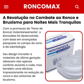 RoncoMax Original - Anti Ronco e Bruxismo com Eficácia Garantida - Kaype Store