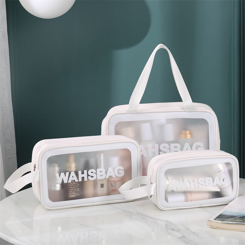 Kit 3 Necessaire de Maquiagem Transparente WashBag à Prova d'Água - Kaype Store