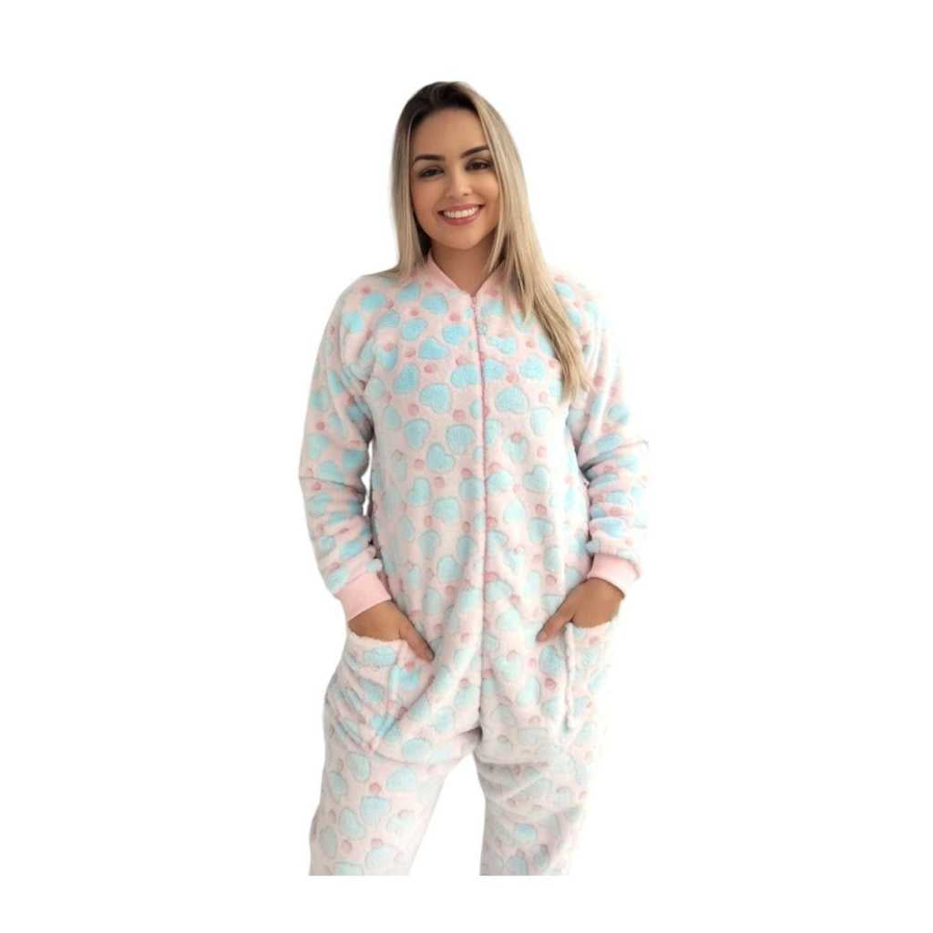 Macacão Pijama Longo Peluciado Adulto - Kaype Store