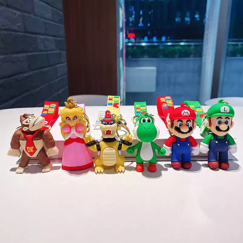 Chaveiro Super Mario - Luigi, Mario, Yoshi, Peach, Donkey Kong