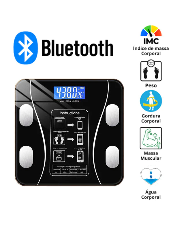 Balança Profissional de Bioimpedância Corporal Digital com Bluetooth Original