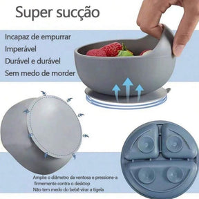 Kit 8 Peças de Talheres de Silicone para Bebês e Crianças - Seguro e Prático - Kaype Store