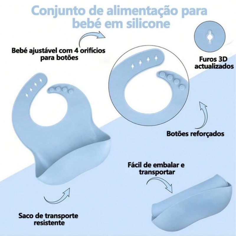 Kit 8 Peças de Talheres de Silicone para Bebês e Crianças - Seguro e Prático - Kaype Store