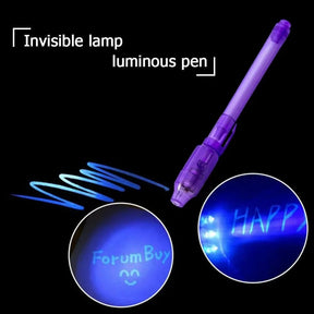 Kit com 4 Canetas Magic Pen- com Tinta Ultra Violeta e Retroiluminação Led Kaypestore 