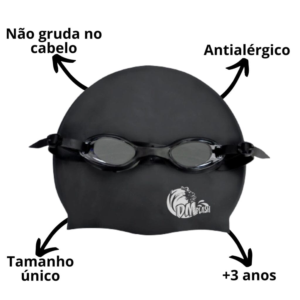 Kit Natação / HidroGinastica: Óculos e Touca - Proteção e Conforto na Água Kaypestore 