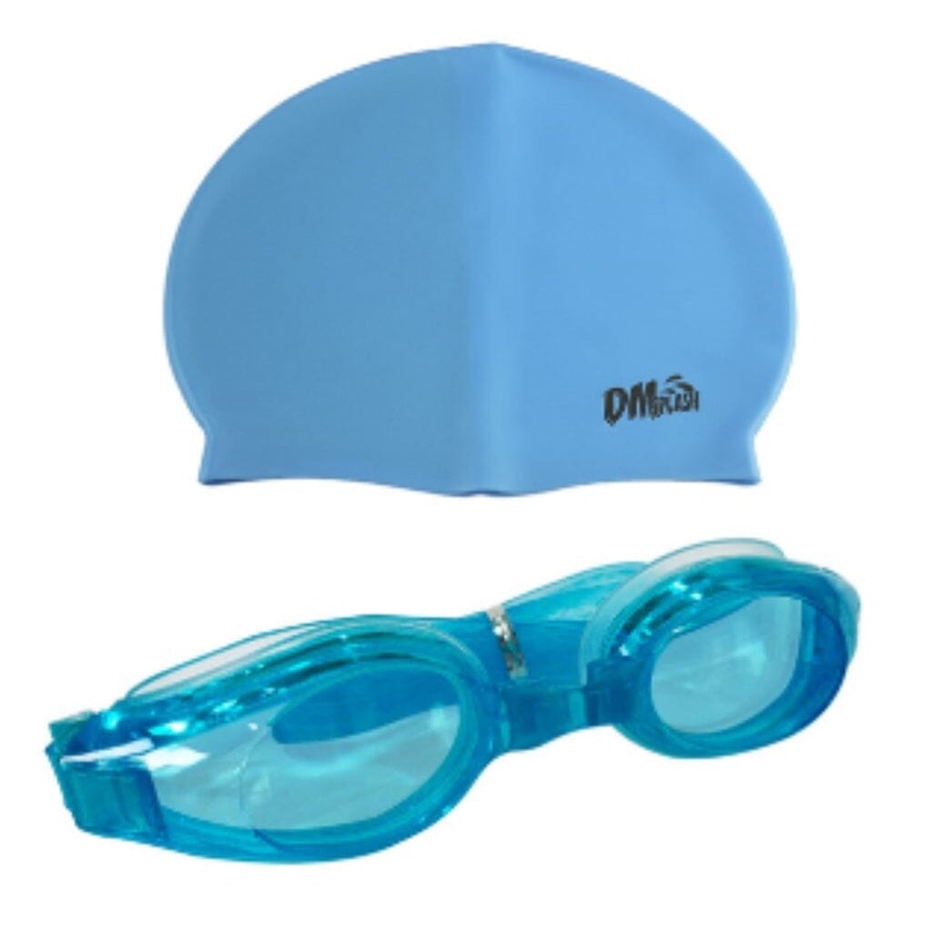 Kit Natação / HidroGinastica: Óculos e Touca - Proteção e Conforto na Água Kaypestore Azul Claro 