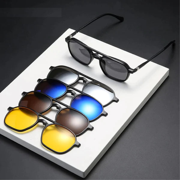 Óculos de Sol Polarizado 6 em 1 Original com Proteção UV+ Estojo de Brinde ACES0010 Kaypestore 