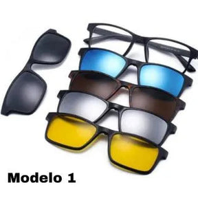 Óculos de Sol Polarizado 6 em 1 Original com Proteção UV+ Estojo de Brinde ACES0010 Kaypestore Aviador 