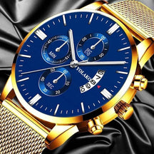 Relógio Classico Geneva - Edição de Luxo 40% OFF RL001 Kaypestore Ouro e Azul 