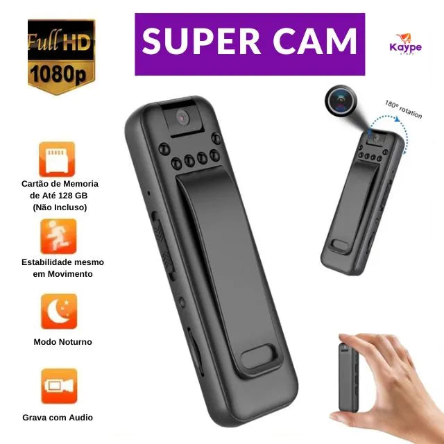 SuperCam - Mini Câmera Espiã 2023/2024 - Câmera HD 1080P com Redução de ruído Compacta Kaypestore 