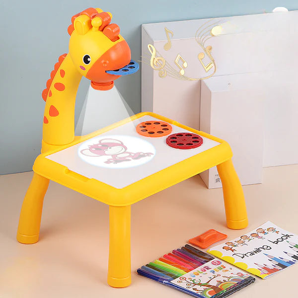 Table Kids - Projetor de Desenho Infantil: Estimule a Criatividade das Crianças de Forma Mágica! BRQ007 Kaypestore Girafa Amarela 